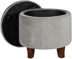 Homepop Home Decor | Upholstered Round Velvet Tufted Foot Rest Ottoman | Ottoman With Storage For Living Room & Bedroom | Decorative Home Furniture, Dark Gray -Songmics Furniture Shop 31FHyoKmGuL. AC