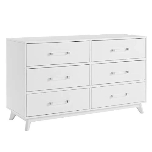 Oxford Baby Holland Wood & Acrylic 6-Drawer Dresser Chest, White 1 Oxford Baby Holland Wood & Acrylic 6-Drawer Dresser Chest, White