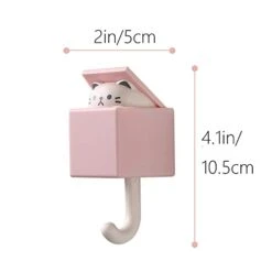 RELABTABY Creative Adhesive Coat Hook,4 Pcs Cute Pet Hooks For Coat, Scarf, Hat, Towel,Key, Bag, Utility Cat Hook For Wall Hanging Decorations(4 Colors) -Songmics Furniture Shop 31FWujNs4eS