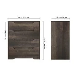 URKNO Modern 4 Drawer Dresser, Wood Chest Of Drawers With Storage, Clothing Organizer With Cut-Out Handle, Storage Cabinet, Nightstand For Living Room, Bedroom, Hallway, Dark Brown 10 URKNO Modern 4 Drawer Dresser, Wood Chest Of Drawers With Storage, Clothing Organizer With Cut-Out Handle, Storage Cabinet, Nightstand For Living Room, Bedroom, Hallway, Dark Brown -Songmics Furniture Shop 31FXHR2x6lL