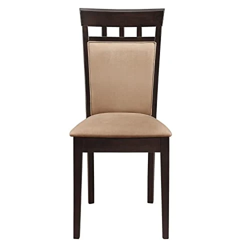 Coaster Home Furnishings Gabriel Upholstered Back Panel Side Chairs Cappuccino And Beige (Set Of 2), 17.25"D X 20.75"W X 38.5"H (100773) 2 Coaster Home Furnishings Gabriel Upholstered Back Panel Side Chairs Cappuccino And Beige (Set Of 2), 17.25"D X 20.75"W X 38.5"H (100773) - Image 2