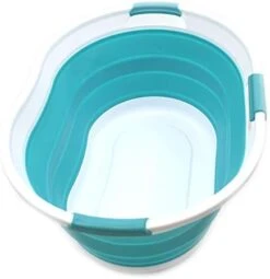 SAMMART 36L (9.5 Gallon) Collapsible 3 Handled Plastic Laundry Basket-Foldable Pop Up Storage Container-Portable Washing Tub-Space Saving Basket/Water Capacity 27L/7.1 Gallon (1, Grey) -Songmics Furniture Shop 31FdtCB zjL. AC