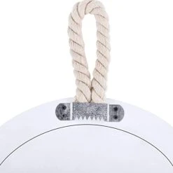 Decorative Round Hanging Wall Mirror 20'' Nautical Rope Mirrors White Wooden Frame Wall Mirror With Rope Loop -White Accent Theme Décor -Songmics Furniture Shop 31FlW6ukMLL