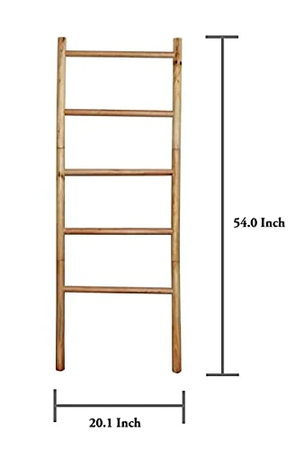 Owlgift Blanket Ladder Wooden Decorative, Rustic Blanket Ladder, Farmhouse Towels Holder Rack, Wall Leaning Ladders, Ladder Shelf Stand 6 Owlgift Blanket Ladder Wooden Decorative, Rustic Blanket Ladder, Farmhouse Towels Holder Rack, Wall Leaning Ladders, Ladder Shelf Stand - Image 6