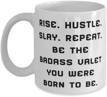 GENERIC Valet Gifts For Coworkers, RISE. HUSTLE. SLAY. REPEAT. BE THE BADASS VALET YOU WERE, Love Valet 11oz 15oz Mug, Cup From Friends, Funny Coffee Mug, Funny Tea Cup, Funny Cup Sayings, Funny Gift Ideas, 3 GENERIC Valet Gifts For Coworkers, RISE. HUSTLE. SLAY. REPEAT. BE THE BADASS VALET YOU WERE, Love Valet 11oz 15oz Mug, Cup From Friends, Funny Coffee Mug, Funny Tea Cup, Funny Cup Sayings, Funny Gift Ideas, - Image 3