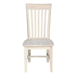 International Concepts C-465 Pair Of Tall Mission Chairs, Wood, Unfinished