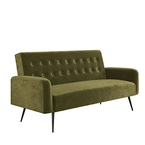 Novogratz 2360979N Z Stevie, Convertible Sofa Bed Couch, Green Velvet Futon 1 Novogratz 2360979N Z Stevie, Convertible Sofa Bed Couch, Green Velvet Futon