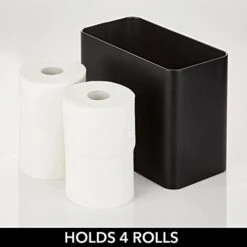 MDesign Deep Steel Floor Stand Toilet Paper Organizer, 4-Roll Tissue Storage Holder Container Bin For Bathroom, Fits Under Sink, Vanity, Shelf, In Cabinet, Or Corner, Mirri Collection - Matte Black 12 MDesign Deep Steel Floor Stand Toilet Paper Organizer, 4-Roll Tissue Storage Holder Container Bin For Bathroom, Fits Under Sink, Vanity, Shelf, In Cabinet, Or Corner, Mirri Collection - Matte Black -Songmics Furniture Shop 31GXySIWEnL
