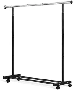 VICERII Double Clothing Rack, 55.51 Inch Garment Rack With Wheels And Bottom Shelf, 130LB Capacity Heavy Duty Rolling Clothes Racks For Hanging Clothes, Coats, Shirts, Sweaters, Skirts, White 18 VICERII Double Clothing Rack, 55.51 Inch Garment Rack With Wheels And Bottom Shelf, 130LB Capacity Heavy Duty Rolling Clothes Racks For Hanging Clothes, Coats, Shirts, Sweaters, Skirts, White -Songmics Furniture Shop 31GiOjO29JL. AC