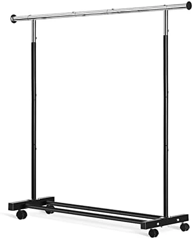 VICERII Double Clothing Rack, 55.51 Inch Garment Rack With Wheels And Bottom Shelf, 130LB Capacity Heavy Duty Rolling Clothes Racks For Hanging Clothes, Coats, Shirts, Sweaters, Skirts, White 9 VICERII Double Clothing Rack, 55.51 Inch Garment Rack With Wheels And Bottom Shelf, 130LB Capacity Heavy Duty Rolling Clothes Racks For Hanging Clothes, Coats, Shirts, Sweaters, Skirts, White - Image 9