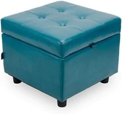 H&B Luxuries Tufted Leather Square Flip Top Storage Ottoman Cube Foot Rest (Black) 19 H&B Luxuries Tufted Leather Square Flip Top Storage Ottoman Cube Foot Rest (Black) -Songmics Furniture Shop 31H8AhjL3KL. AC