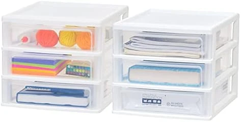 IRIS USA Small Desktop Stacking Drawer, 6-Pack, Sliding Plastic Drawer Storage Container For Stationery Art Craft Supplies Fabric Tools Kitchen Pantry Office And Garage Organization, Black 13 IRIS USA Small Desktop Stacking Drawer, 6-Pack, Sliding Plastic Drawer Storage Container For Stationery Art Craft Supplies Fabric Tools Kitchen Pantry Office And Garage Organization, Black - Image 13