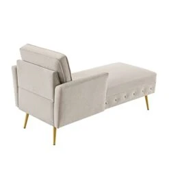 24KF Taupe Velvet Upholstered Tufted Chaise Lounge Chair, Chaise Sofa Bed In 57" Bed Bench,Chair Bed, Chaise Lounge For Offices ,Living Room And Bedroom,Living Room Chaise Chairs-Taupe 18 24KF Taupe Velvet Upholstered Tufted Chaise Lounge Chair, Chaise Sofa Bed In 57" Bed Bench,Chair Bed, Chaise Lounge For Offices ,Living Room And Bedroom,Living Room Chaise Chairs-Taupe -Songmics Furniture Shop 31HRwS3yOLL