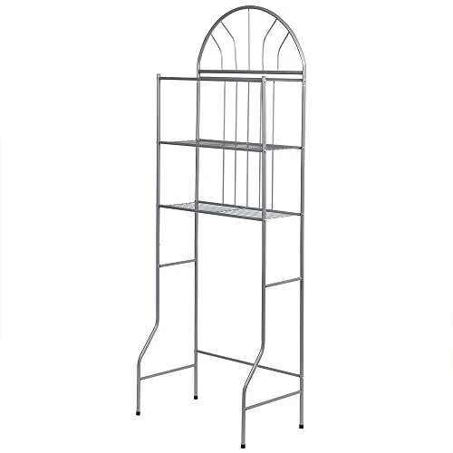 Home Basics 2 Shelf Enamel Coated Steel Over The Toilet Space Saver, Grey | Organize All Your Bathroom Essentials | Easy To Assemble 1 Home Basics 2 Shelf Enamel Coated Steel Over The Toilet Space Saver, Grey | Organize All Your Bathroom Essentials | Easy To Assemble