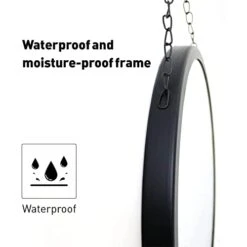 ZENIDA Circle Decorative Wall Mirror,Black Hanging Mirror With Black Stainless Chain, Small Round Mirror Wall Decor, Hanging Mirror For Wall, Wash Room, Living Room, Bedroom,Bathroom Vanity Mirror -Songmics Furniture Shop 31HSokRpK0L