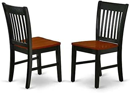 East West Furniture NFC-BLK-W Dining Room Chairs, Wood Seat 8 East West Furniture NFC-BLK-W Dining Room Chairs, Wood Seat - Image 8