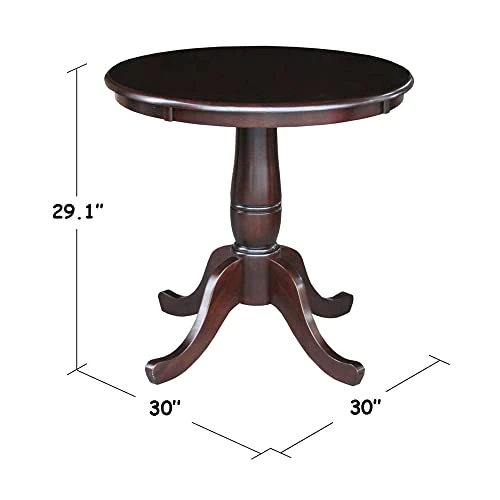 International Concepts 30-Inch Round By 30-Inch Round Top Ped Table, Rich Mocha 3 International Concepts 30-Inch Round By 30-Inch Round Top Ped Table, Rich Mocha - Image 3