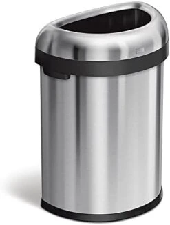 Simplehuman 50 Liter / 13.2 Gallon Slim Open Top Trash Can, Commercial Grade Heavy Gauge Brushed Stainless Steel -Songmics Furniture Shop 31HxhItu1TL. AC