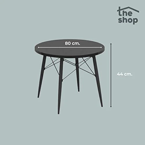The Shop Circular Coffee Table - Type - 4 Legs - MDF Cover With Laminate - Side Table - Home Decoration - Ideal For Living Room And Dining Room - 80 Cm. Diameter X 44 Cm. (Black) 6 The Shop Circular Coffee Table - Type - 4 Legs - MDF Cover With Laminate - Side Table - Home Decoration - Ideal For Living Room And Dining Room - 80 Cm. Diameter X 44 Cm. (Black) - Image 6