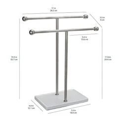 Amazon Basics Double-T Hand Towel And Accessories T-Shape Stand, Nickel/White -Songmics Furniture Shop 31ILGfbqiGL