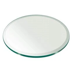 Pro Safe Glass 16" Round Tempered Clear Glass Table Top - 1/2" Thick With Bevel Edge