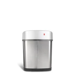 NINESTARS DZT-12-9 Automatic Touchless Infrared Motion Sensor Trash Can, 3 Gal. 12 L., Stainless Steel (Oval, Silver/Black Lid) 11 NINESTARS DZT-12-9 Automatic Touchless Infrared Motion Sensor Trash Can, 3 Gal. 12 L., Stainless Steel (Oval, Silver/Black Lid) -Songmics Furniture Shop 31JYvU13lYL