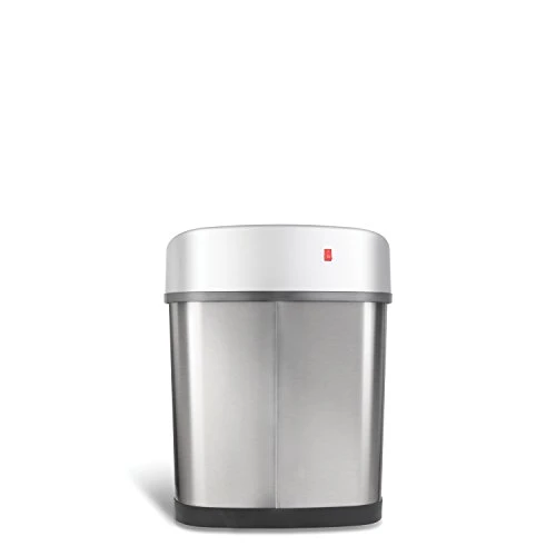 NINESTARS DZT-12-9 Automatic Touchless Infrared Motion Sensor Trash Can, 3 Gal. 12 L., Stainless Steel (Oval, Silver/Black Lid) 6 NINESTARS DZT-12-9 Automatic Touchless Infrared Motion Sensor Trash Can, 3 Gal. 12 L., Stainless Steel (Oval, Silver/Black Lid) - Image 6