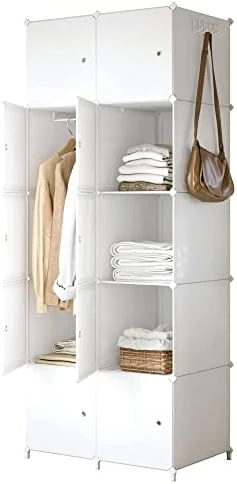 JOISCOPE Portable Closet For Hanging Clothes, Combination Armoire, Modular Cabinet For Space Saving, Ideal Storage Organizer Cube For Books, Toys, 8 Cubes 6 JOISCOPE Portable Closet For Hanging Clothes, Combination Armoire, Modular Cabinet For Space Saving, Ideal Storage Organizer Cube For Books, Toys, 8 Cubes - Image 6