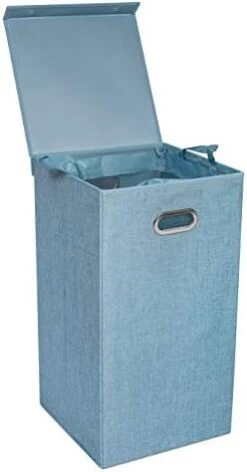Double Laundry Hamper With Lid | Removable Mesh Bags | Dual Compartment Clothes Hamper | Grey -Songmics Furniture Shop 31JhhLqsuGL. AC
