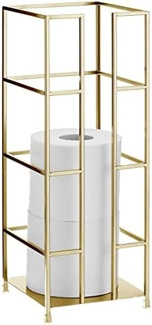MDesign Metal Free-Standing Toilet Paper Reserve Tower Stand, 3-Jumbo Tissue Roll Storage Canister Holder For Bathroom Under Sink, Shelf, Beside Vanity, Cabinet, Corner, Citi Collection - Chrome 10 MDesign Metal Free-Standing Toilet Paper Reserve Tower Stand, 3-Jumbo Tissue Roll Storage Canister Holder For Bathroom Under Sink, Shelf, Beside Vanity, Cabinet, Corner, Citi Collection - Chrome - Image 10