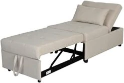 Fold Sofa Bed,Folding Ottoman Sleeper Sofa Bed,Modern Convertible Sleeper Chair Bed Sleeper Couch Bed Single Studio Futon Bed Guest Chaise Lounge Bed With Adjustable Recliner(Linen Fabric Beige) 13 Fold Sofa Bed,Folding Ottoman Sleeper Sofa Bed,Modern Convertible Sleeper Chair Bed Sleeper Couch Bed Single Studio Futon Bed Guest Chaise Lounge Bed With Adjustable Recliner(Linen Fabric Beige) -Songmics Furniture Shop 31JjRIaRZkL. AC