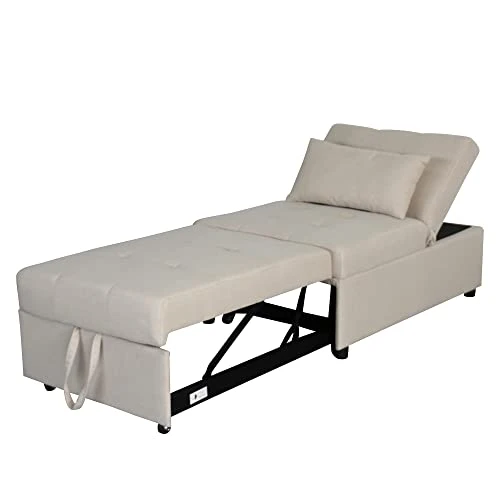 Fold Sofa Bed,Folding Ottoman Sleeper Sofa Bed,Modern Convertible Sleeper Chair Bed Sleeper Couch Bed Single Studio Futon Bed Guest Chaise Lounge Bed With Adjustable Recliner(Linen Fabric Beige) 1 Fold Sofa Bed,Folding Ottoman Sleeper Sofa Bed,Modern Convertible Sleeper Chair Bed Sleeper Couch Bed Single Studio Futon Bed Guest Chaise Lounge Bed With Adjustable Recliner(Linen Fabric Beige)