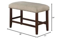 Benjara Rubber Wood High Bench With Cream Upholstery, Brown -Songmics Furniture Shop 31JniIEsphL