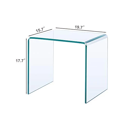 Glass End Side Table For Living Room Nightstand Bedside Table Small Coffee Table(19.7" X15.7x17.7) (20x16x18) 2 Glass End Side Table For Living Room Nightstand Bedside Table Small Coffee Table(19.7" X15.7x17.7) (20x16x18) - Image 2
