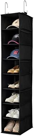 Berdeng Hanging Shoe Organizer For Closet With Side Mesh Pockets,Hat Racks For Baseball Caps,Shoe And Hat Holder & Storage,8-Shelf,Black,1 Pack 9 Berdeng Hanging Shoe Organizer For Closet With Side Mesh Pockets,Hat Racks For Baseball Caps,Shoe And Hat Holder & Storage,8-Shelf,Black,1 Pack - Image 9