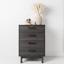 Signature Design By Ashley Brymont Mid-Century Modern 4 Drawer Chest Of Drawers, Dark Gray -Songmics Furniture Shop 31K2rmtoz1L