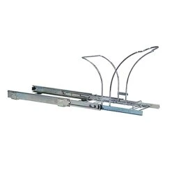 Household Essentials Glidez Chrome-Plated Steel Pull-Out/Slide-Out Discreet Single 5 Gallon Plastic Trash Can For Under Cabinet Use - Fits Standard Size Cabinet, Chrome And White -Songmics Furniture Shop 31K5FdCM8hL