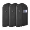 3 PCS 43"Garment Bags For Travel,Heavy Duty Garment Bag For Clothes Closet Storage,Gusseted Suit Bags For Men Travel,Hanging Travel Garment Bags For Clothes,Dress,Coats,Jackets,Shirts.Black Travel Bag