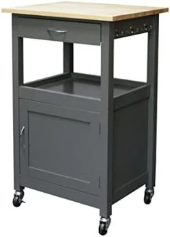 EHemco Kitchen Island Cart On Wheels With Drawer, Storage Cabinet, Shelf And Natural Solid Hardwood Top, White Base 14 EHemco Kitchen Island Cart On Wheels With Drawer, Storage Cabinet, Shelf And Natural Solid Hardwood Top, White Base -Songmics Furniture Shop 31KZ49W4nLL. AC