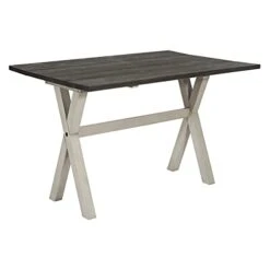 OSP Home Furnishings Flip-Top Expanding Desk To Dining Table, Charcoal Finish