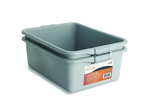 Artisan Utility Bus Box And Storage Bin With Handles, 2-Pack, Gray, 15.5" X 21" X 7" 1 Artisan Utility Bus Box And Storage Bin With Handles, 2-Pack, Gray, 15.5" X 21" X 7"