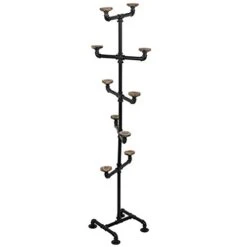 MyGift Industrial Black Metal Hat Rack Stand With 10 Round Rustic Brown Wood Hanging Hooks 7 MyGift Industrial Black Metal Hat Rack Stand With 10 Round Rustic Brown Wood Hanging Hooks -Songmics Furniture Shop 31KnkphdB5L