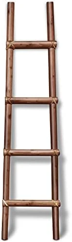 66in Arizona Made Southwest Decorative Wooden Kiva Ladder With Rawhide Bindings In Red Mahogany 5 66in Arizona Made Southwest Decorative Wooden Kiva Ladder With Rawhide Bindings In Red Mahogany - Image 5