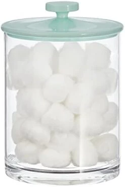 MDesign Large Modern Apothecary Storage Organizer Canister Jars - Plastic Containers For Bathroom, Organization Holder For Vanity, Counter, And Makeup Tables, Lumiere Collection, Clear/Mint Green 12 MDesign Large Modern Apothecary Storage Organizer Canister Jars - Plastic Containers For Bathroom, Organization Holder For Vanity, Counter, And Makeup Tables, Lumiere Collection, Clear/Mint Green -Songmics Furniture Shop 31L1yt lJlL. AC