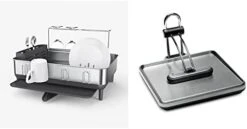 Simplehuman Compact Kitchen Dish Drying Rack With Swivel Spout, Fingerprint-Proof Stainless Steel Frame, Grey Plastic & 4.5 Liter / 1.2 Gallon Round Bathroom Step Trash Can, Brushed Stainless Steel 21 Simplehuman Compact Kitchen Dish Drying Rack With Swivel Spout, Fingerprint-Proof Stainless Steel Frame, Grey Plastic & 4.5 Liter / 1.2 Gallon Round Bathroom Step Trash Can, Brushed Stainless Steel -Songmics Furniture Shop 31LAap93ACL. AC