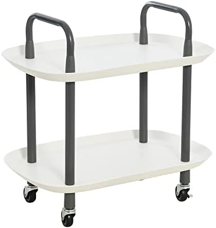 Main + Mesa Modern Plastic And Metal 2-Tier Trolley, Black And Dark Green 7 Main + Mesa Modern Plastic And Metal 2-Tier Trolley, Black And Dark Green - Image 7