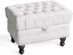 Artechworks Storage Coffee Table Ottoman, Button Tufted Velvet Upholstery Footstool Bed Ottoman For Living Room, Home Office, Space-Saving Storage Toy Box Stool, Pink -Songmics Furniture Shop 31LK hTkujL. AC