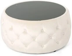 Christopher Knight Home Ivy Glam Velvet And Tempered Glass Coffee Table Ottoman, Smoke, Black -Songmics Furniture Shop 31LMlRnCmKL. AC