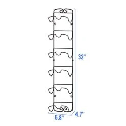 Wall Mounted Towel Rack, Metal Hanging Towel Holder With 6 Compartments, Bathroom Practical Towel Storage Rail, Black -Songmics Furniture Shop 31LUfMOSuVS