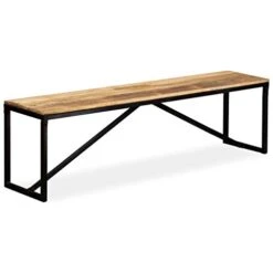 Tidyard Wooden Bench Industrial Style Mango Wood Seat Dining Table Bench With Steel Legs For Entryway, Dining Room, Kitchen, Living Room, Home Furniture 63 X 13.8 X 17.7 Inches (W X D X H) -Songmics Furniture Shop 31LaGfiYX4L